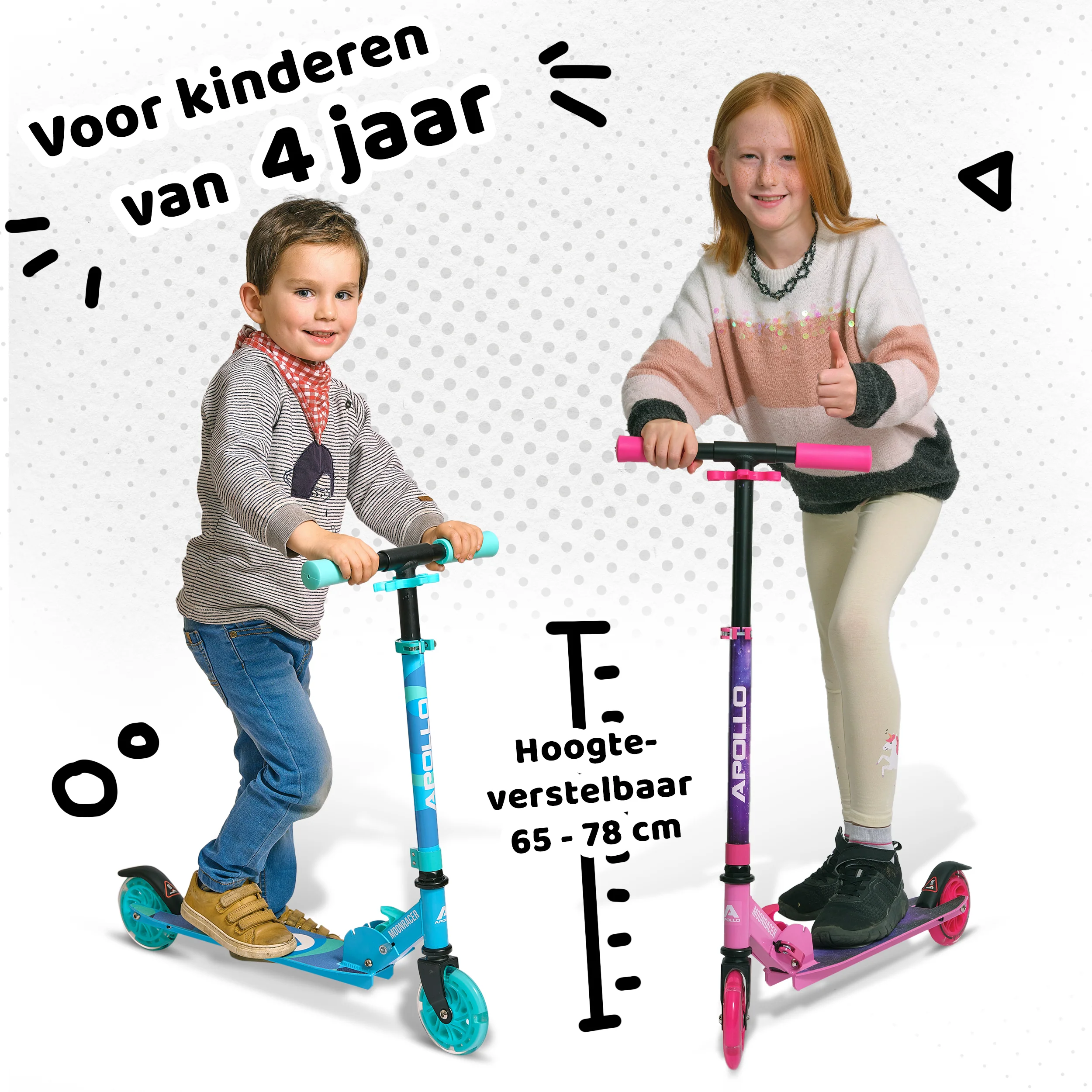 Kinderscooter 'Moonracer' LED-step met Vering - Afbeelding 7
