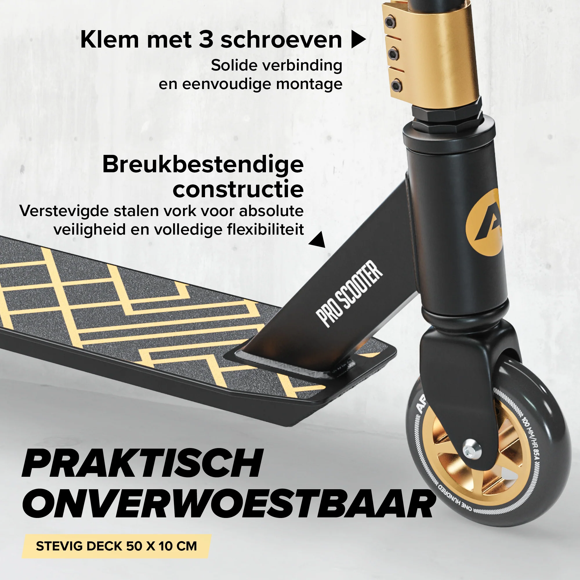 Stunt Scooter 'Genius Pro' hoogwaardige stuntstep met ABEC 9 kogellagers - Afbeelding 8