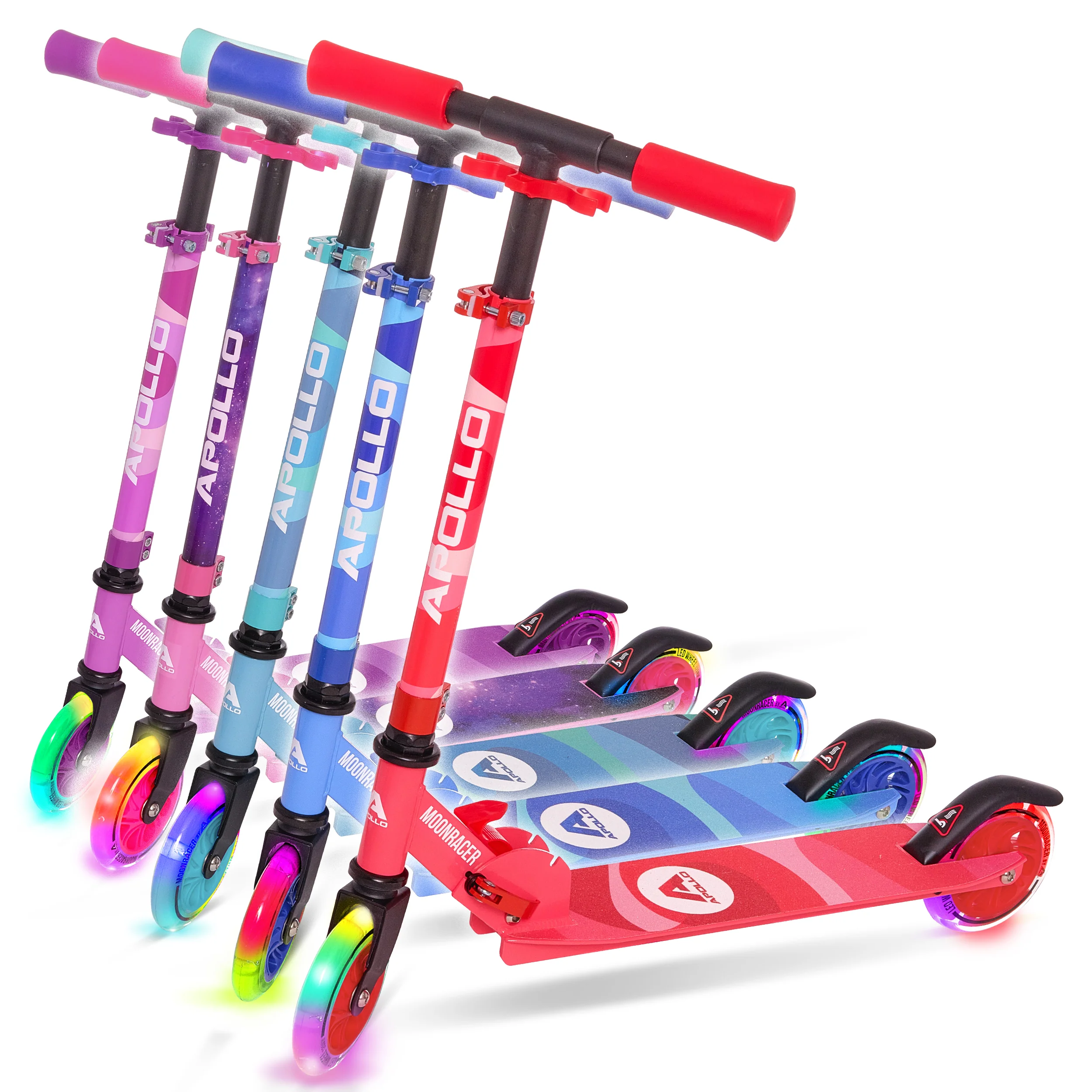 Kinderscooter 'Moonracer' LED-step met Vering - Afbeelding 2