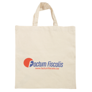 Katoenen tas ecru korte hengsel