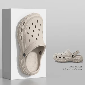Zomerse heren schoenen - Stoere zwarte crocs met robuuste zool voor optimaal comfort