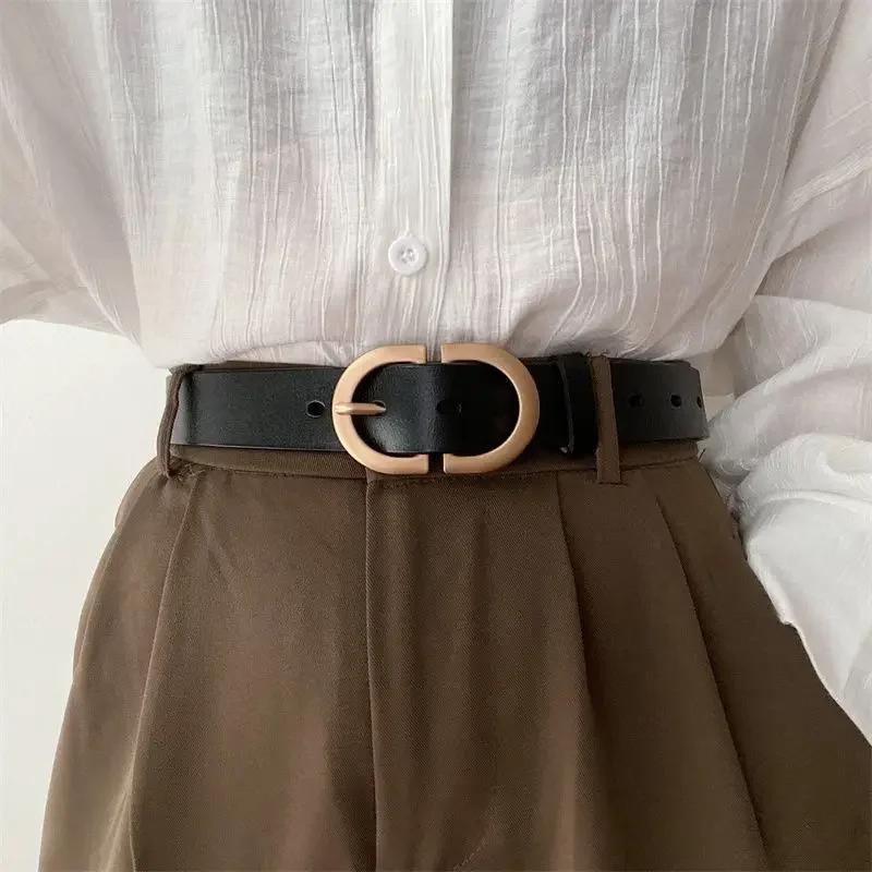 Riem dames - Elegante leren riem met gouden gesp voor stijlvolle outfits