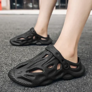 Zomerse Heren Schoenen - Stoere Zwarte Clogs voor Ultieme Vrijheid