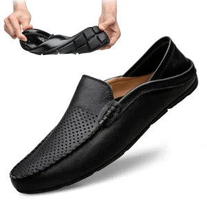 Zomerse heren schoenen - Ademende leren loafers voor ultiem comfort