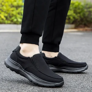 Zomerse heren schoenen - Zwarte casual slip-ons voor ultiem comfort