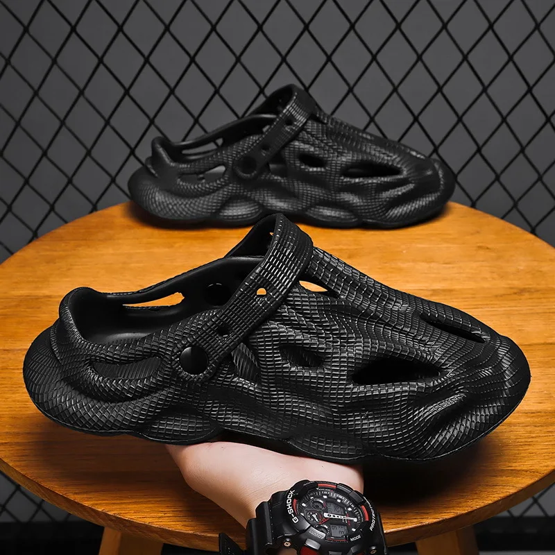 Zomerse Heren Schoenen - Stoere Zwarte Clogs voor Ultieme Vrijheid - Afbeelding 4