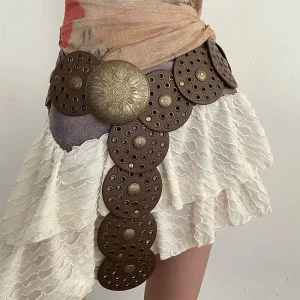 Riem dames - Unieke cirkeldesign met vintage gesp voor stijlvolle uitstraling